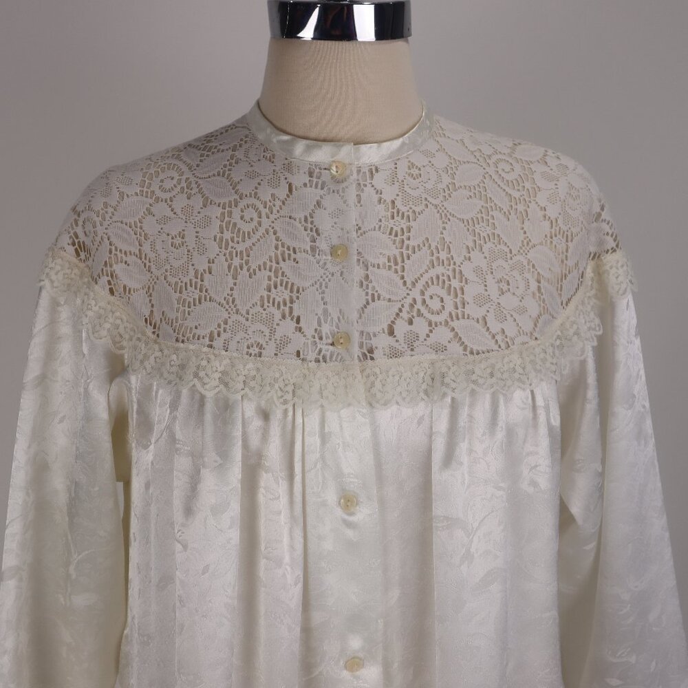 ❄️ Vintage Gunne Sax by Jessica McClintock NWOT White Lace Long Nightgown Dress